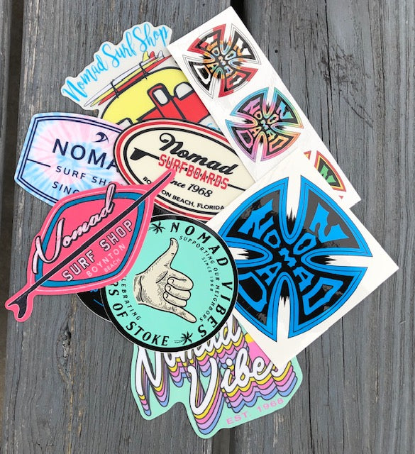 Nomad assorted sticker pack (5 stickers) – Nomad Surf Shop